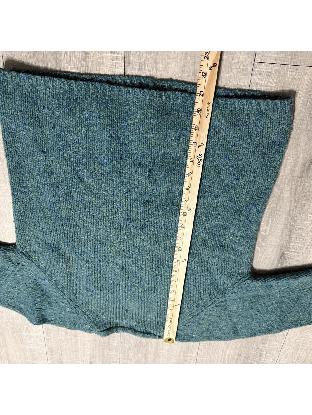 Vintage LL Bean Mohair Lambswool Blend Aqua Pullover Sweater Thick Knit Women XS - Picture 8 of 8